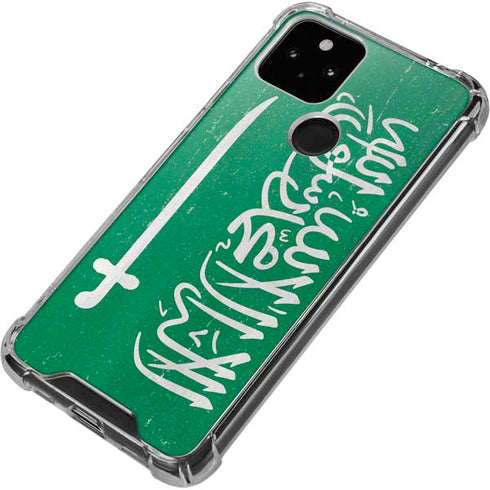 Saudi Arabia Flag Distressed Google Pixel 5a 5G Clear Case